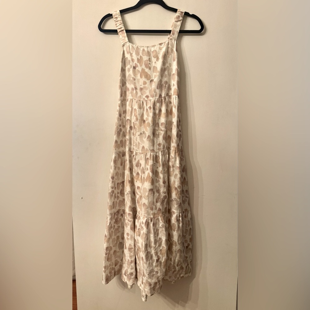 Bella Dahl Small Scrunch Strap Linen Dress in Mojave Spots